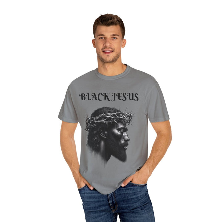 Black Jesus Unisex Garment - Dyed T-shirt, Vintage Graphic Tee - Red - S - Black Jesus Unisex Garment - Dyed T-shirt, Vintage Graphic Tee - Tatoo Tee