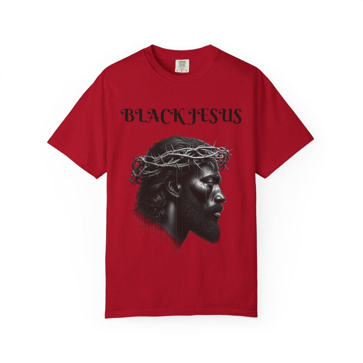Black Jesus Unisex Garment - Dyed T-shirt, Vintage Graphic Tee - Red - S - Black Jesus Unisex Garment - Dyed T-shirt, Vintage Graphic Tee - Tatoo Tee