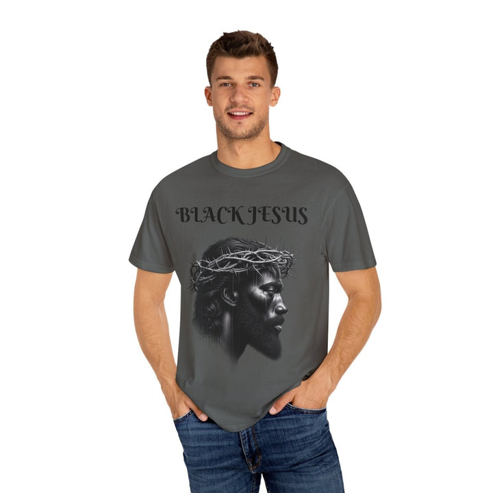 Black Jesus Unisex Garment - Dyed T-shirt, Vintage Graphic Tee - Red - S - Black Jesus Unisex Garment - Dyed T-shirt, Vintage Graphic Tee - Tatoo Tee