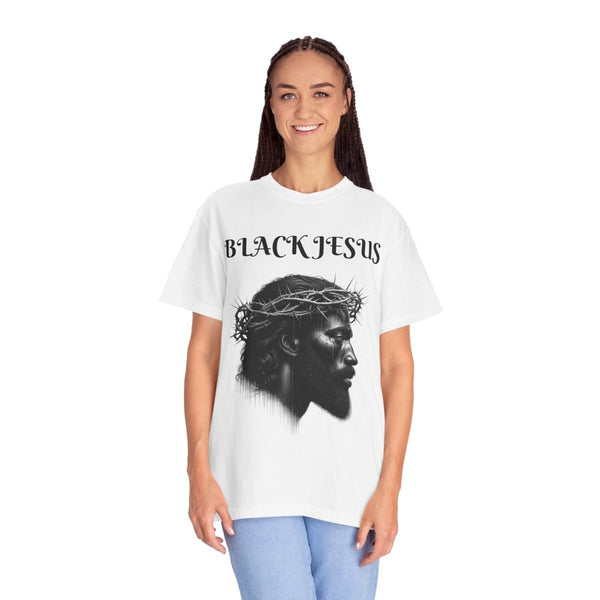 Black Jesus Unisex Garment - Dyed T-shirt, Vintage Graphic Tee - White - S - Black Jesus Unisex Garment - Dyed T-shirt, Vintage Graphic Tee - Tatoo Tee