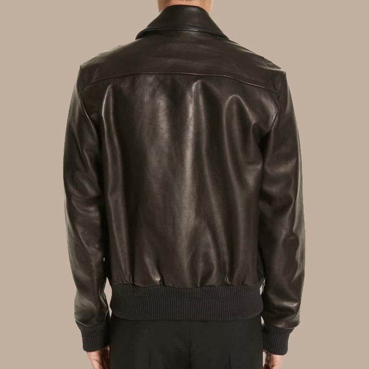 Black Lambskin Leather Jacket For Men - S - Black Lambskin Leather Jacket For Men - Tatoo Tee