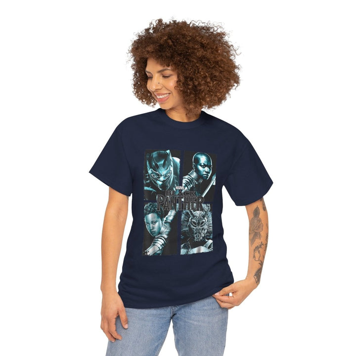 Black Panther Graphic Unisex Heavy Cotton Tee - Marvel Superhero T-Shirt - Navy - S - Black Panther Graphic Unisex Heavy Cotton Tee - Marvel Superhero T-Shirt - Tatoo Tee
