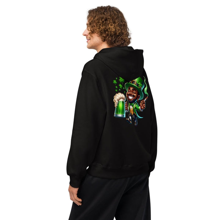 Black St. Patricks Day Stoner Oversized heavyweight hoodie - Black - S - Product mockup - Tatoo Tee