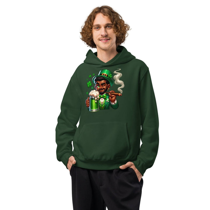 Black St. Patricks Day Stoner Oversized heavyweight hoodie - Forest - S - Product mockup - Tatoo Tee