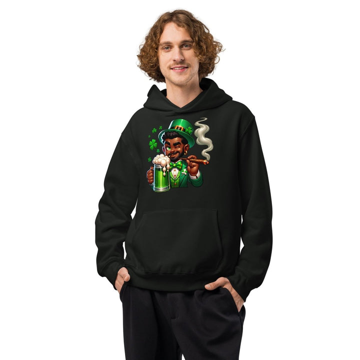 Black St. Patricks Day Stoner Oversized heavyweight hoodie - Vintage Black - S - Product mockup - Tatoo Tee