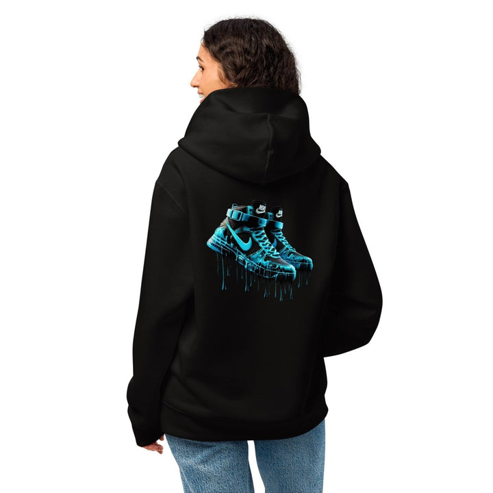 Blue Dripping Sneakers Oversized heavyweight hoodie - Black - S - Product mockup - Tatoo Tee