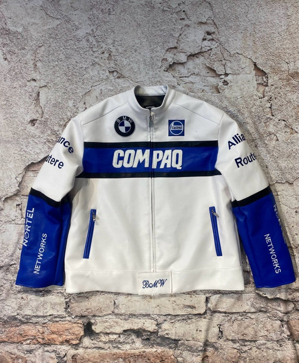 BMW Leather Vintage Racing Jacket - XS - BMW Leather Vintage Racing Jacket - Tatoo Tee