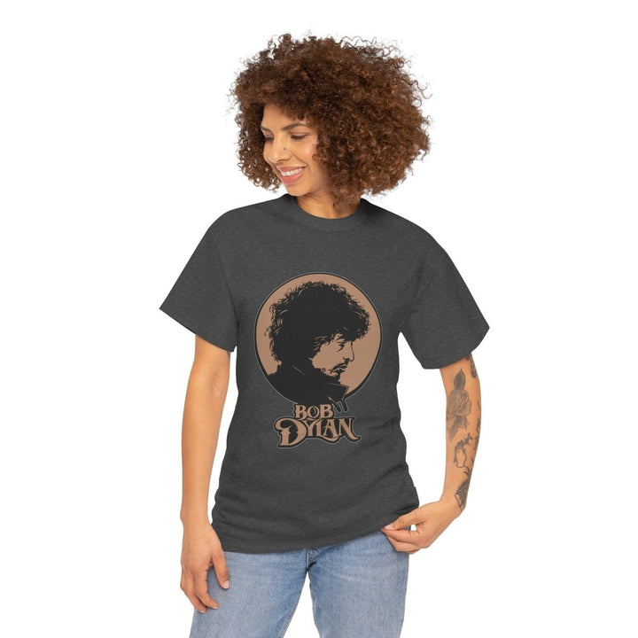 Bobby Dylan Unisex Heavy Cotton Tee - Retro Music Graphic T-Shirt - Dark Heather - S - Bobby Dylan Unisex Heavy Cotton Tee - Retro Music Graphic T-Shirt - Tatoo Tee