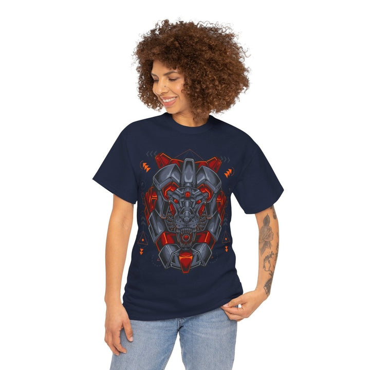 Bold Graphic Lion Unisex Heavy Cotton Tee - Streetwear Inspired - Navy - S - Bold Graphic Lion Unisex Heavy Cotton Tee - Streetwear Inspired - Tatoo Tee