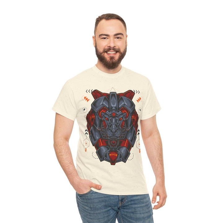 Bold Graphic Lion Unisex Heavy Cotton Tee - Streetwear Inspired - Purple - S - Bold Graphic Lion Unisex Heavy Cotton Tee - Streetwear Inspired - Tatoo Tee