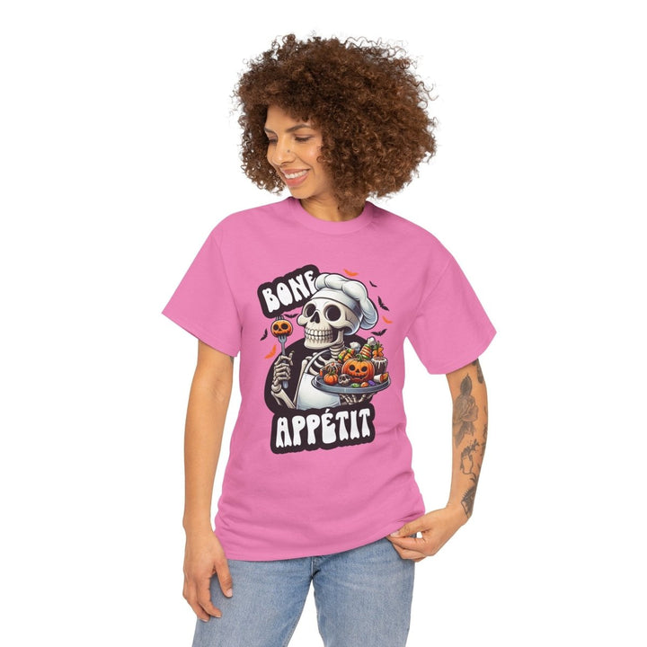 Bone Appetit Unisex Heavy Cotton Tee - Azalea - S - Bone Appetit Unisex Heavy Cotton Tee - Tatoo Tee