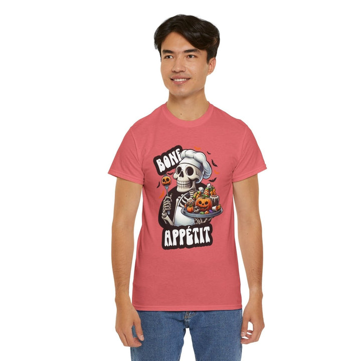 Bone Appetit Unisex Heavy Cotton Tee - Heliconia - S - Bone Appetit Unisex Heavy Cotton Tee - Tatoo Tee