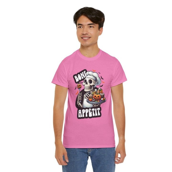 Bone Appetit Unisex Heavy Cotton Tee - Heliconia - S - Bone Appetit Unisex Heavy Cotton Tee - Tatoo Tee
