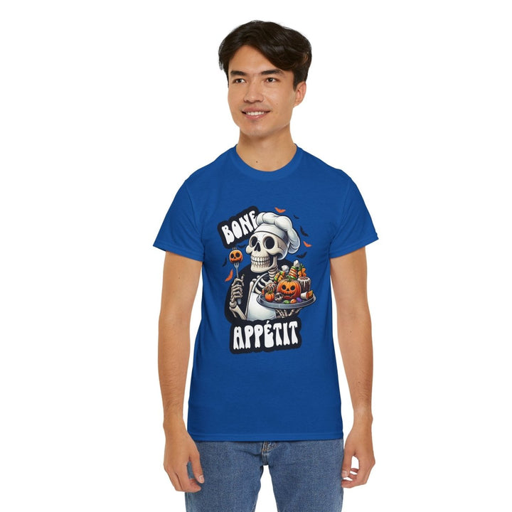 Bone Appetit Unisex Heavy Cotton Tee - Heliconia - S - Bone Appetit Unisex Heavy Cotton Tee - Tatoo Tee