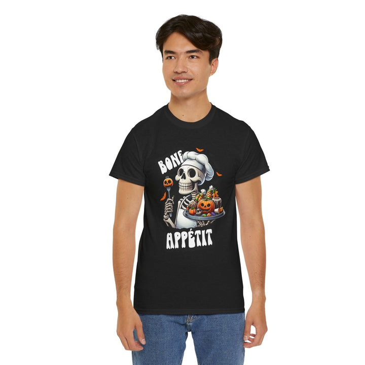 Bone Appetit Unisex Heavy Cotton Tee - Heliconia - S - Bone Appetit Unisex Heavy Cotton Tee - Tatoo Tee