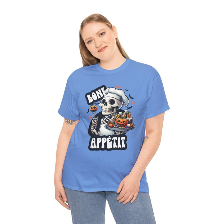Bone Appetit Unisex Heavy Cotton Tee - Heliconia - S - Bone Appetit Unisex Heavy Cotton Tee - Tatoo Tee