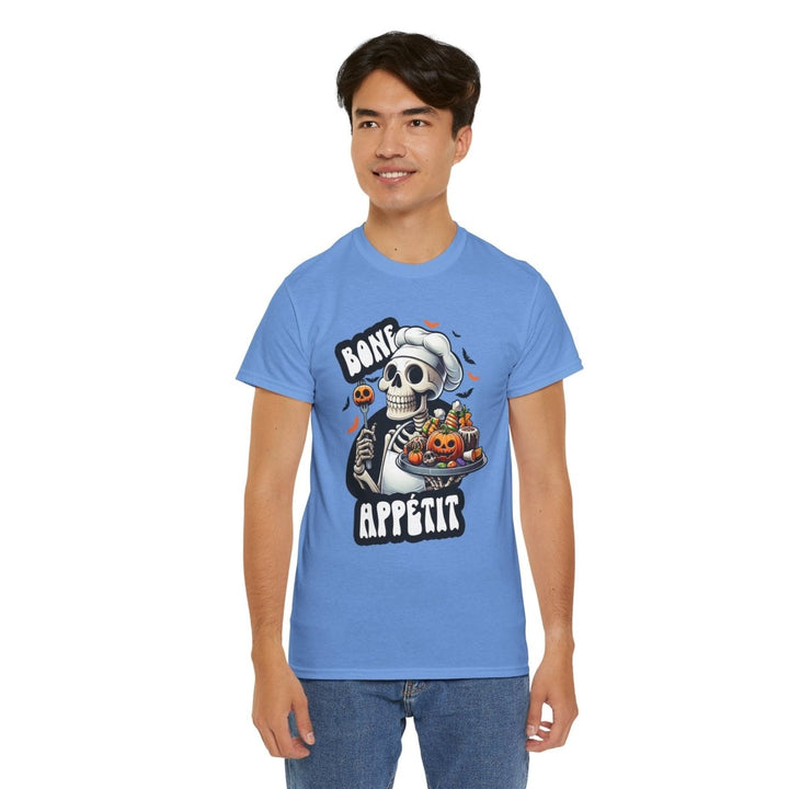 Bone Appetit Unisex Heavy Cotton Tee - Heliconia - S - Bone Appetit Unisex Heavy Cotton Tee - Tatoo Tee