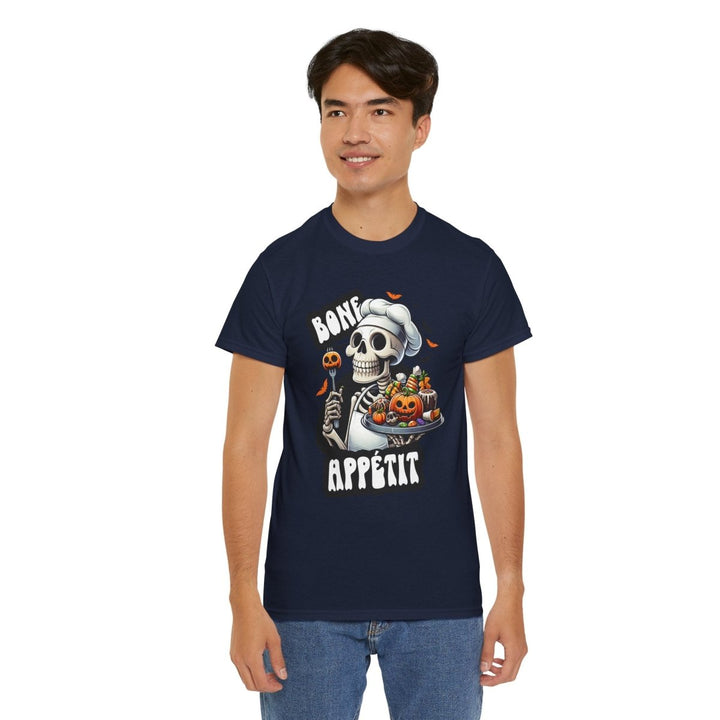 Bone Appetit Unisex Heavy Cotton Tee - Heliconia - S - Bone Appetit Unisex Heavy Cotton Tee - Tatoo Tee