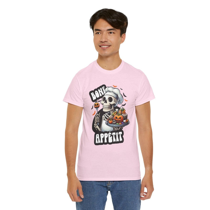 Bone Appetit Unisex Heavy Cotton Tee - Heliconia - S - Bone Appetit Unisex Heavy Cotton Tee - Tatoo Tee