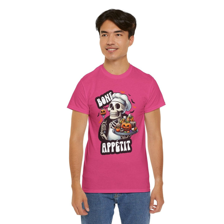 Bone Appetit Unisex Heavy Cotton Tee - Heliconia - S - Bone Appetit Unisex Heavy Cotton Tee - Tatoo Tee
