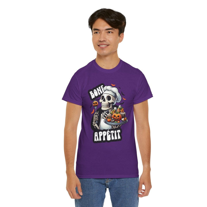 Bone Appetit Unisex Heavy Cotton Tee - Heliconia - S - Bone Appetit Unisex Heavy Cotton Tee - Tatoo Tee