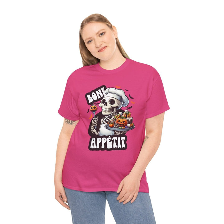 Bone Appetit Unisex Heavy Cotton Tee - Heliconia - S - Bone Appetit Unisex Heavy Cotton Tee - Tatoo Tee