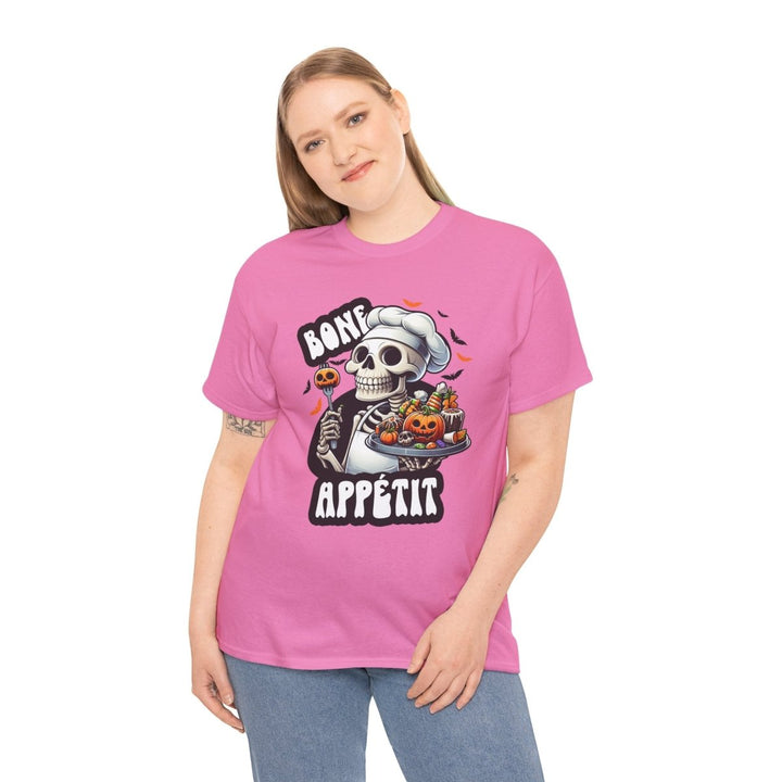 Bone Appetit Unisex Heavy Cotton Tee - Heliconia - S - Bone Appetit Unisex Heavy Cotton Tee - Tatoo Tee