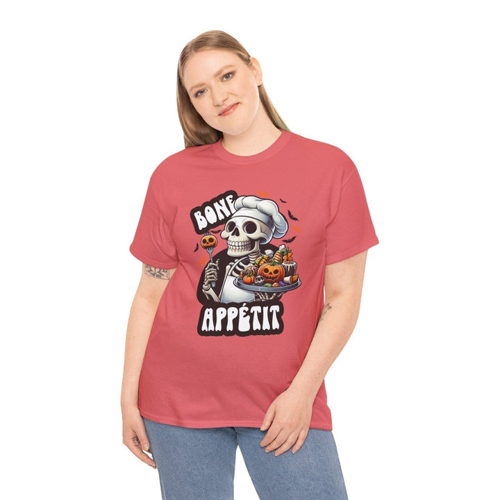 Bone Appetit Unisex Heavy Cotton Tee - Heliconia - S - Bone Appetit Unisex Heavy Cotton Tee - Tatoo Tee