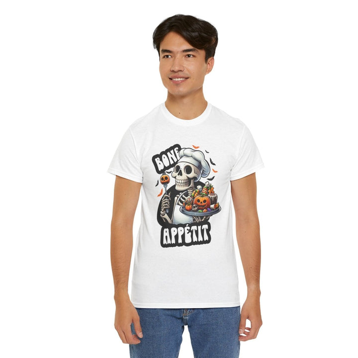 Bone Appetit Unisex Heavy Cotton Tee - Heliconia - S - Bone Appetit Unisex Heavy Cotton Tee - Tatoo Tee
