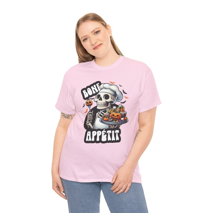 Bone Appetit Unisex Heavy Cotton Tee - Heliconia - S - Bone Appetit Unisex Heavy Cotton Tee - Tatoo Tee