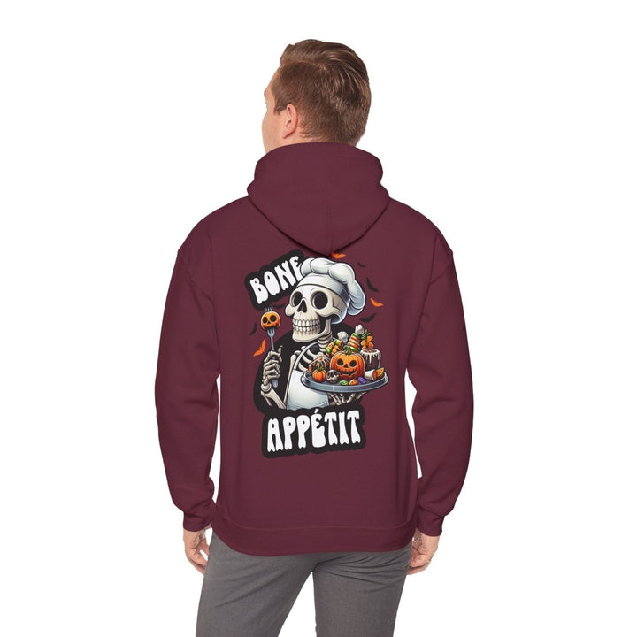 Bone Appetit Unisex Hoodie - Maroon - S - Bone Appetit Unisex Hoodie - Tatoo Tee