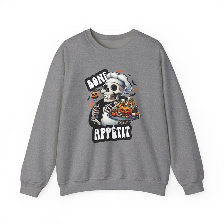 Bone Appetit Unisex Sweatshirt - Graphite Heather - S - Bone Appetit Unisex Sweatshirt - Tatoo Tee