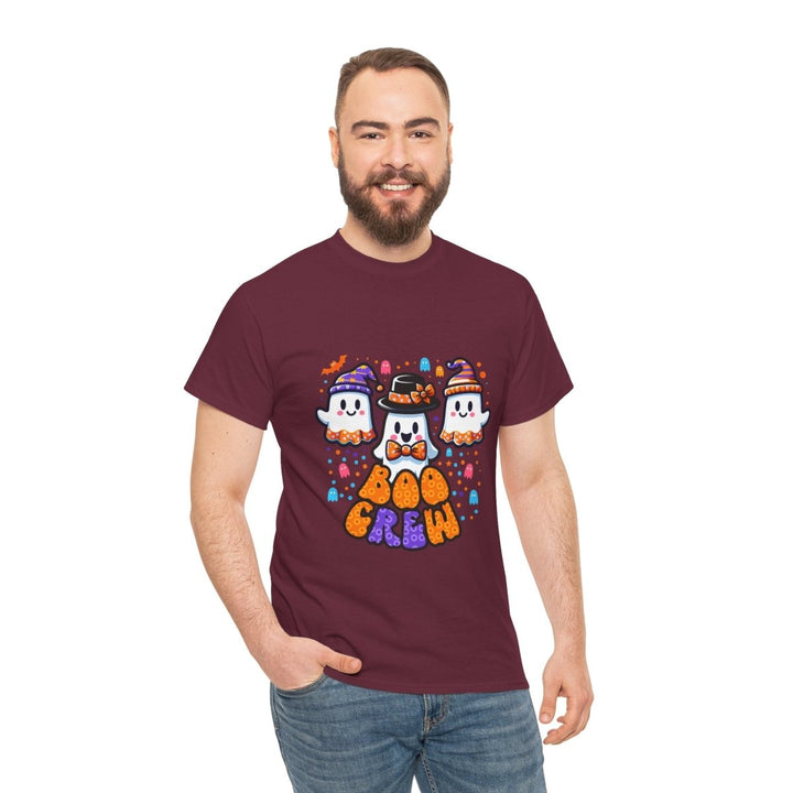 Boo Crew Unisex Heavy Cotton Tee - Cardinal Red - S - Boo Crew Unisex Heavy Cotton Tee - Tatoo Tee