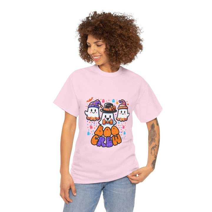 Boo Crew Unisex Heavy Cotton Tee - Light Pink - S - Boo Crew Unisex Heavy Cotton Tee - Tatoo Tee
