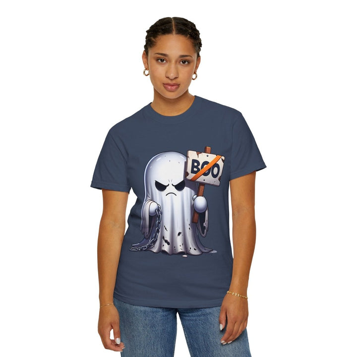 Boo Ghost Unisex T-Shirt - Spooky Halloween Tee, Funny Ghost Graphic - Midnight - S - Boo Ghost Unisex T-Shirt - Spooky Halloween Tee, Funny Ghost Graphic - Tatoo Tee