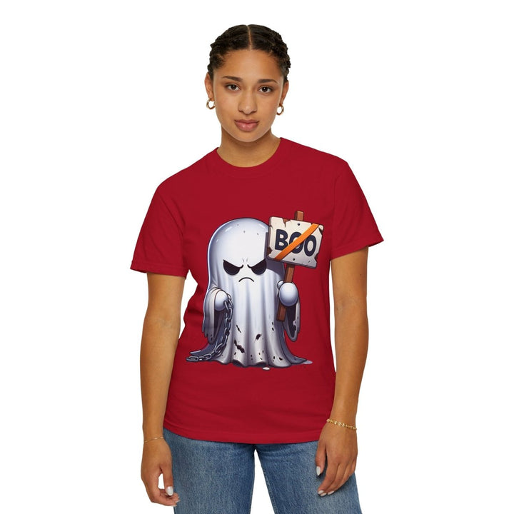 Boo Ghost Unisex T-Shirt - Spooky Halloween Tee, Funny Ghost Graphic - Red - S - Boo Ghost Unisex T-Shirt - Spooky Halloween Tee, Funny Ghost Graphic - Tatoo Tee