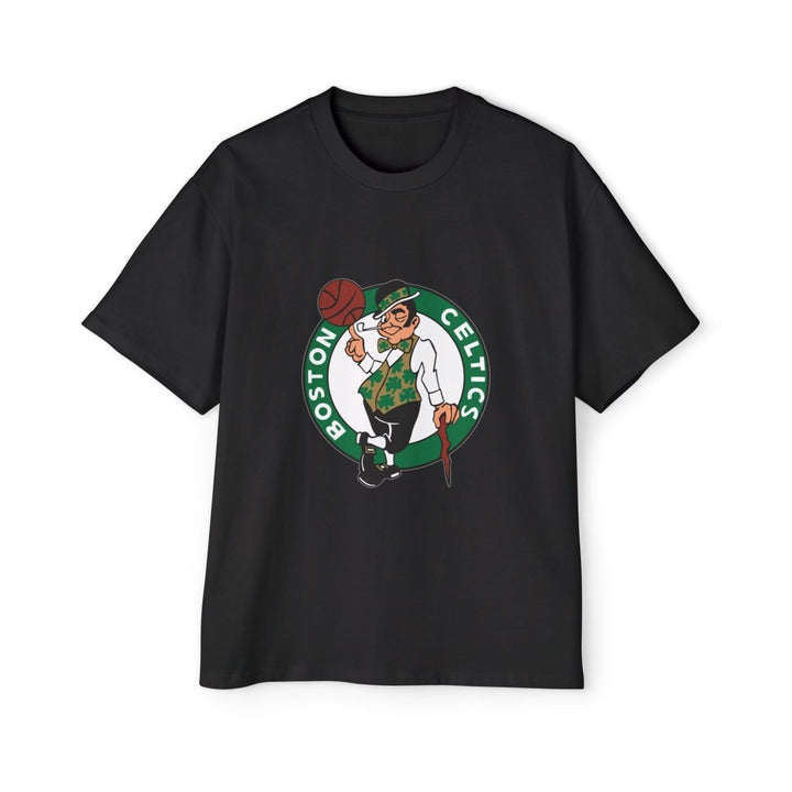 Boston Celtics Oversized Tee - Heavyweight Basketball Shirt - S - Black - Boston Celtics Oversized Tee - Heavyweight Basketball Shirt - Tatoo Tee