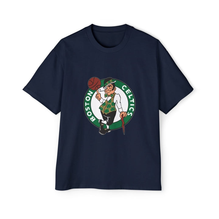 Boston Celtics Oversized Tee - Heavyweight Basketball Shirt - S - Navy - Boston Celtics Oversized Tee - Heavyweight Basketball Shirt - Tatoo Tee
