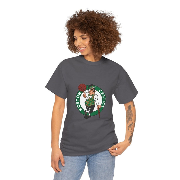 Boston Celtics Unisex Heavy Cotton Tee - Perfect for Basketball Fans - Charcoal - S - Boston Celtics Unisex Heavy Cotton Tee - Perfect for Basketball Fans - Tatoo Tee