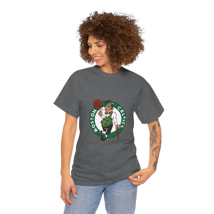 Boston Celtics Unisex Heavy Cotton Tee - Perfect for Basketball Fans - Graphite Heather - S - Boston Celtics Unisex Heavy Cotton Tee - Perfect for Basketball Fans - Tatoo Tee