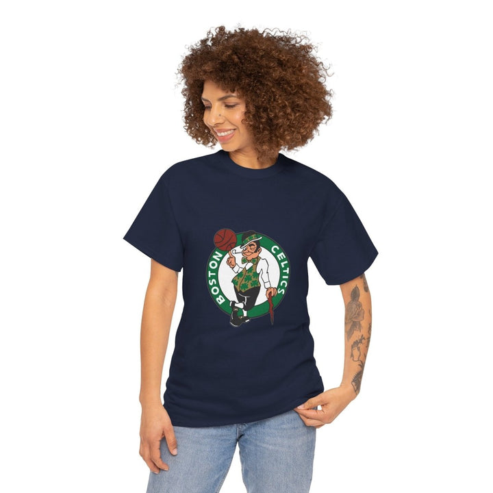 Boston Celtics Unisex Heavy Cotton Tee - Perfect for Basketball Fans - Navy - S - Boston Celtics Unisex Heavy Cotton Tee - Perfect for Basketball Fans - Tatoo Tee