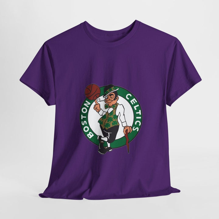 Boston Celtics Unisex Heavy Cotton Tee - Perfect for Basketball Fans - Purple - S - Boston Celtics Unisex Heavy Cotton Tee - Perfect for Basketball Fans - Tatoo Tee