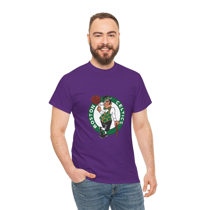 Boston Celtics Unisex Heavy Cotton Tee - Perfect for Basketball Fans - Purple - S - Boston Celtics Unisex Heavy Cotton Tee - Perfect for Basketball Fans - Tatoo Tee