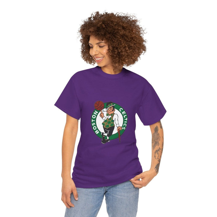 Boston Celtics Unisex Heavy Cotton Tee - Perfect for Basketball Fans - Purple - S - Boston Celtics Unisex Heavy Cotton Tee - Perfect for Basketball Fans - Tatoo Tee