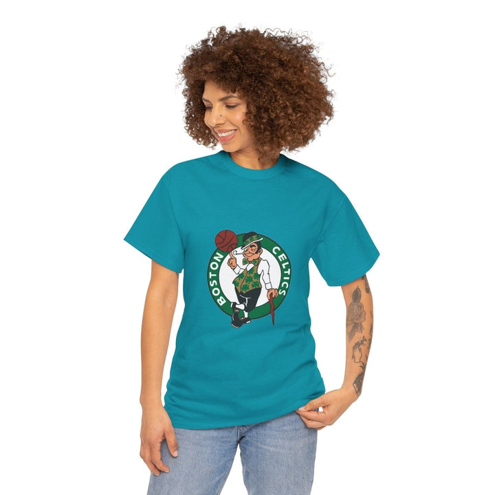 Boston Celtics Unisex Heavy Cotton Tee - Perfect for Basketball Fans - Tropical Blue - S - Boston Celtics Unisex Heavy Cotton Tee - Perfect for Basketball Fans - Tatoo Tee