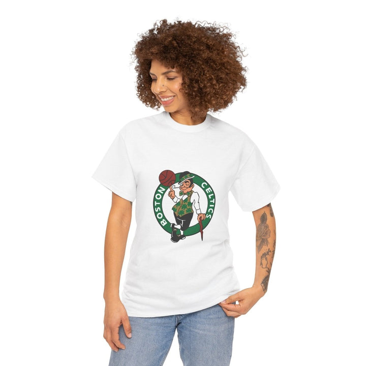 Boston Celtics Unisex Heavy Cotton Tee - Perfect for Basketball Fans - White - S - Boston Celtics Unisex Heavy Cotton Tee - Perfect for Basketball Fans - Tatoo Tee
