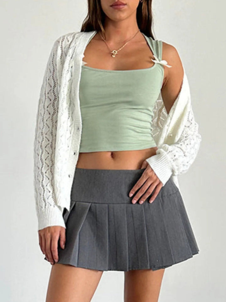 Bow Detail Square Neck Cropped Tank - Sage - S - 55f343ed - a090 - 4901 - a51c - c5e004c25b38 - Max - Origin - Tatoo Tee