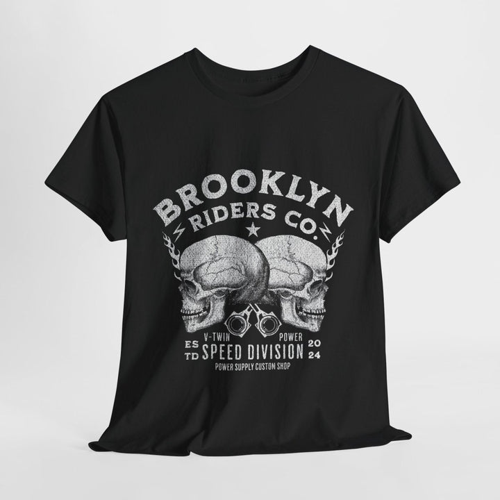 Brooklyn Riders Co. Heavy Cotton Tee - Unisex Graphic T-Shirt for Motorcycle Enthusiasts - Cardinal Red - S - Brooklyn Riders Co. Heavy Cotton Tee - Unisex Graphic T-Shirt for Motorcycle Enthusiasts - Tatoo Tee