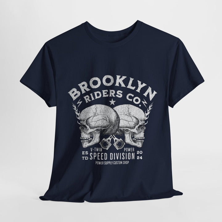 Brooklyn Riders Co. Heavy Cotton Tee - Unisex Graphic T-Shirt for Motorcycle Enthusiasts - Cardinal Red - S - Brooklyn Riders Co. Heavy Cotton Tee - Unisex Graphic T-Shirt for Motorcycle Enthusiasts - Tatoo Tee