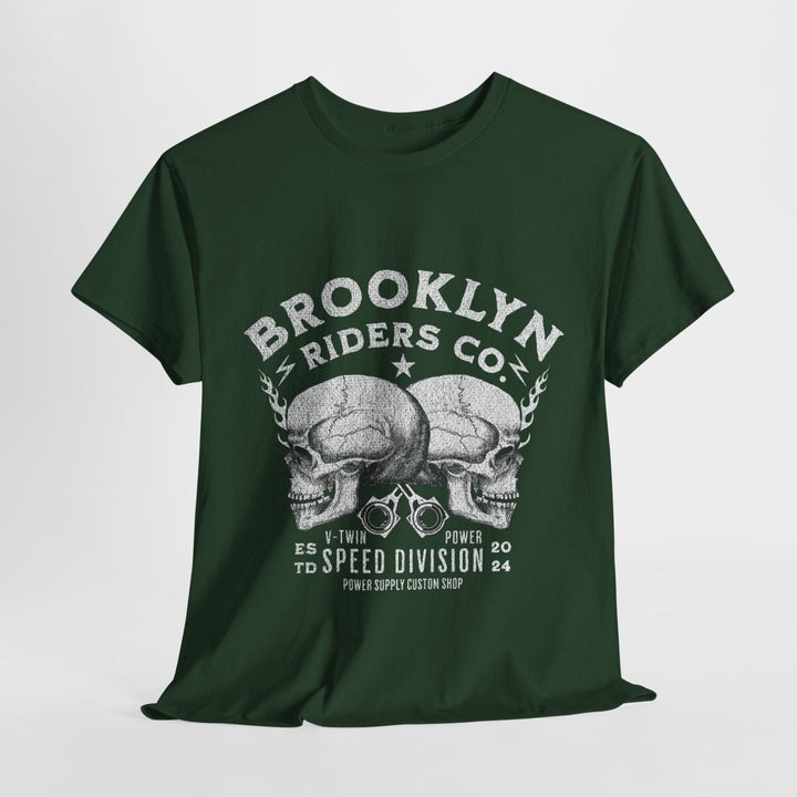 Brooklyn Riders Co. Heavy Cotton Tee - Unisex Graphic T-Shirt for Motorcycle Enthusiasts - Cardinal Red - S - Brooklyn Riders Co. Heavy Cotton Tee - Unisex Graphic T-Shirt for Motorcycle Enthusiasts - Tatoo Tee